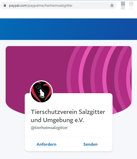 Tierheim Paypal.me Link erstellen Tierheim Paypal.me Link erstellen