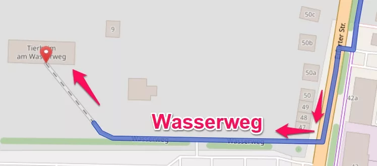Sömmerda - Weg Bahnhof zum Tierheim am Wasserweg Sömmerda - Weg Bahnhof zum Tierheim am Wasserweg